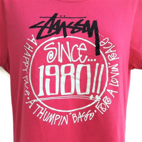 Stussy Pink Graphic Tee T Shirt Increase the Peace L - Picture 2 of 8